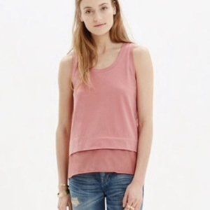 Madewell Dusty Pink Tank with Gauzy Layer